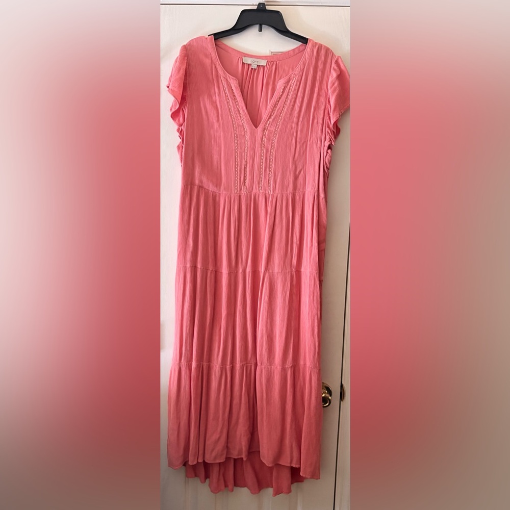 LOFT Vibrant Pink Maxi Dress